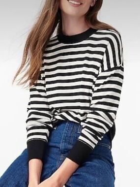J.Crew Lightweight Sweater - B/W Striped
